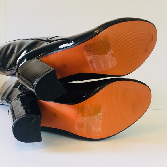 Maxgreat Black Glossy Patent Leather Heeled Boots - Picture 7 of 8